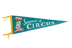 Vintage Souvenir of Circus Felt Flag // ONH Item 10546