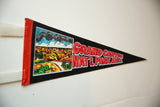 Vintage Grand Canyon felt pennant, colorful retro canyon graphic and bold red lettering.