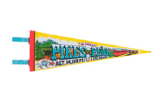 Vintage Pikes Peak Colorado Felt Flag // ONH Item 10552