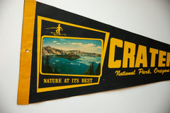 Vintage Crater Lake National Park Oregon Felt Flag // ONH Item 10555 Image 1