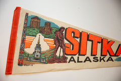 Vintage Sitka Alaska Felt Flag // ONH Item 10557 Image 1