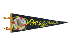 Vintage Oceanside Oregon Felt Flag // ONH Item 10559