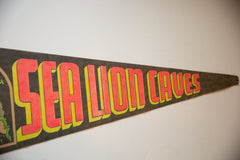 Vintage Sea Lion Caves Oregon Coast Felt Flag // ONH Item 10562 Image 2