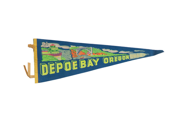 Vintage Depoe Bay Oregon Coast Felt Flag // ONH Item 10563