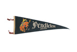 Vintage Pendleton Oregon dark felt pennant, bucking horse graphic with 'Let 'Er Buck'.