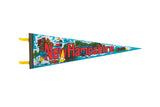 Vintage New Hampshire Felt Flag pennant featuring bright retro graphics and red lettering, 8x25.