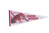 Vintage Ringling Bros and Barnum and Bailey felt flag with a roaring tiger graphic.