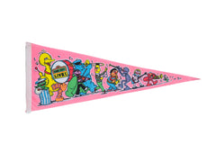 Vintage Sesame Street Live Felt Flag Pennant // ONH Item 10601