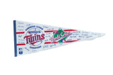 Vintage Minnesota Twins 1987 World Series felt pennant with player signatures, 12 x 29.