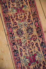 Blossom and thousand flower antique Kerman design, cochineal red, navy, apricot, faint foundation.