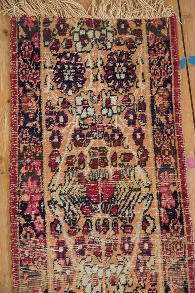 1x7 Antique Fragment Kerman Rug Mat Runner // ONH Item 10605 Image 5