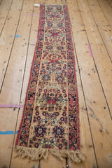 Intricate blossom and thousand flower motifs with even wear on this antique Kerman rug.