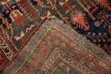 Hand-knotted red and blue pile with woven foundation and secure selvage of the Vintage Hamadan rug.