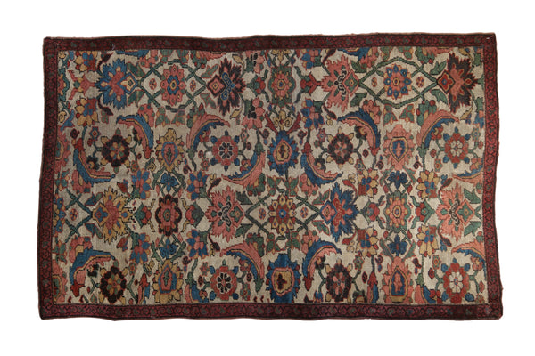 4.5x7 Antique Fragment Kurdish Bijar Rug // ONH Item 10626