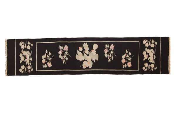 2.5x11 Vintage Romanian Kilim Rug Runner // ONH Item 10640