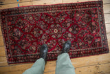 Fine vintage American Sarouk rug, rich cherry red floral sprays, soft lustrous pile.