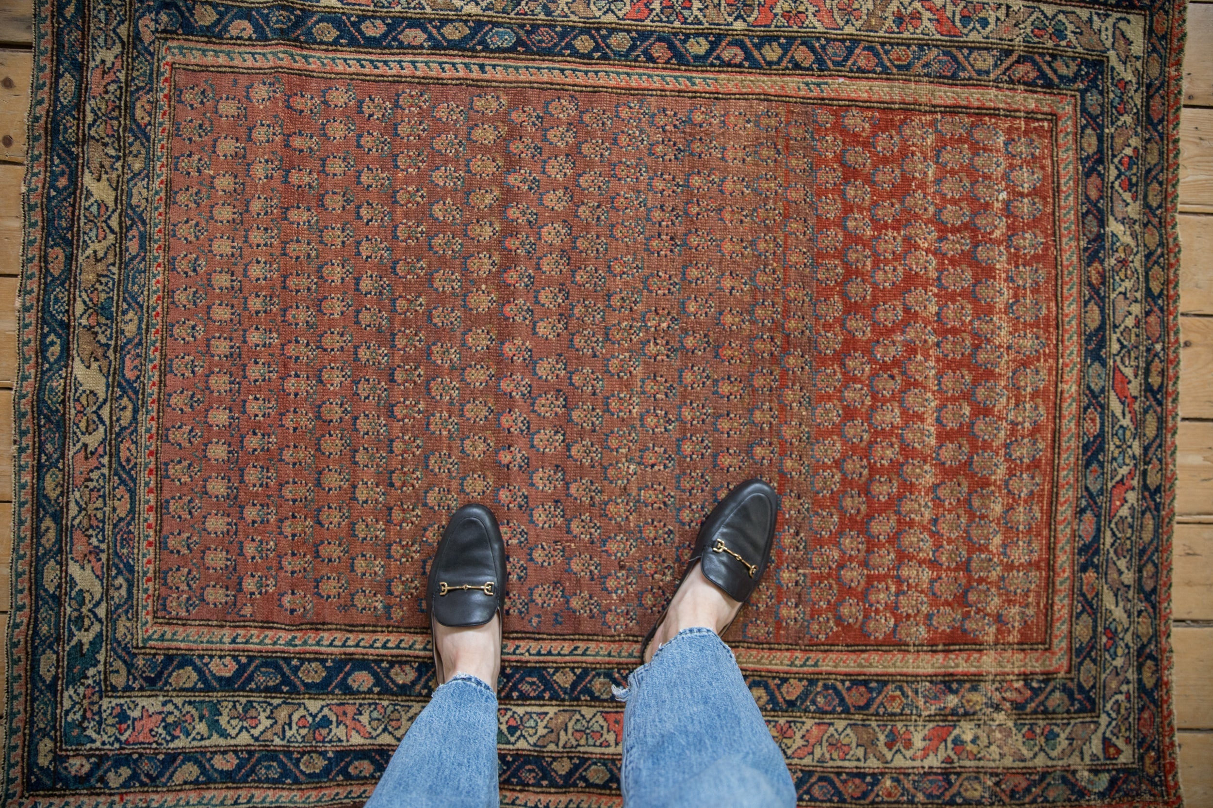 4x5 Vintage Hamadan Square Rug // ONH Item 10645 Image 1