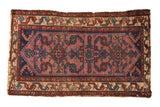 Vintage hand-knotted Mehreban rug, Herati motif, serpent border, violet, cobalt, cherry red. 2'5