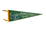 Vintage green felt pennant for Pennsylvania's Grand Canyon, featuring a blue mountain graphic.