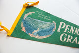 Vintage Grand Canyon felt pennant’s yellow border and vivid green textured felt.