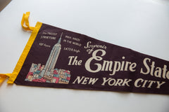 Vintage Empire State Building NYC Felt Flag // ONH Item 10694 Image 1
