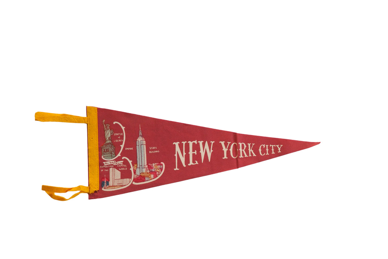 Vintage New York City Felt Flag // ONH Item 10696