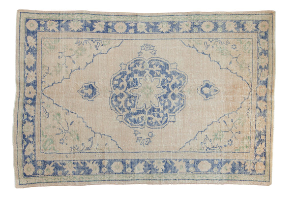 5.5x8.5 Vintage Distressed Oushak Carpet // ONH Item 10706