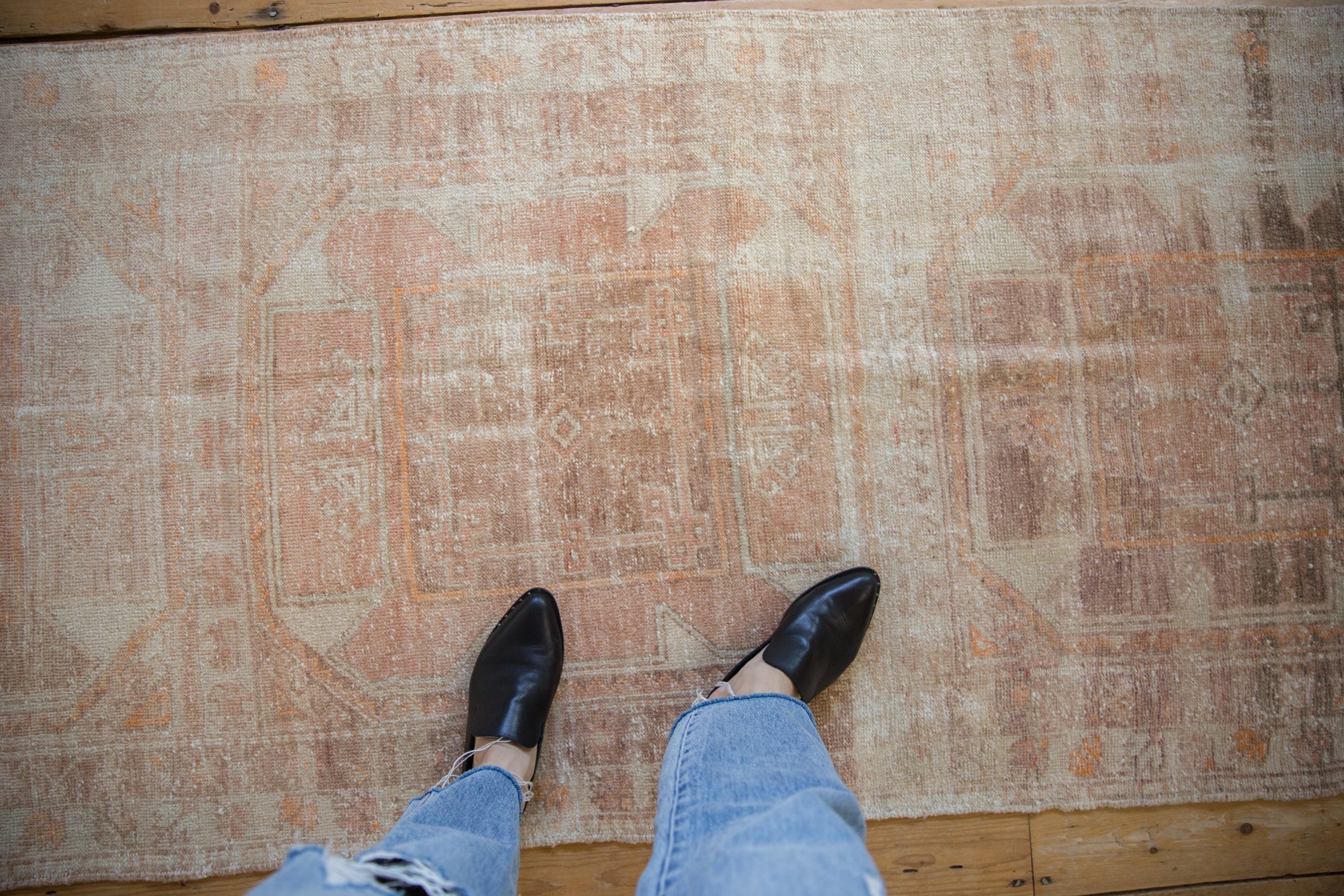 3x6.5 Vintage Distressed Fragment Oushak Rug Runner // ONH Item 10710 Image 1