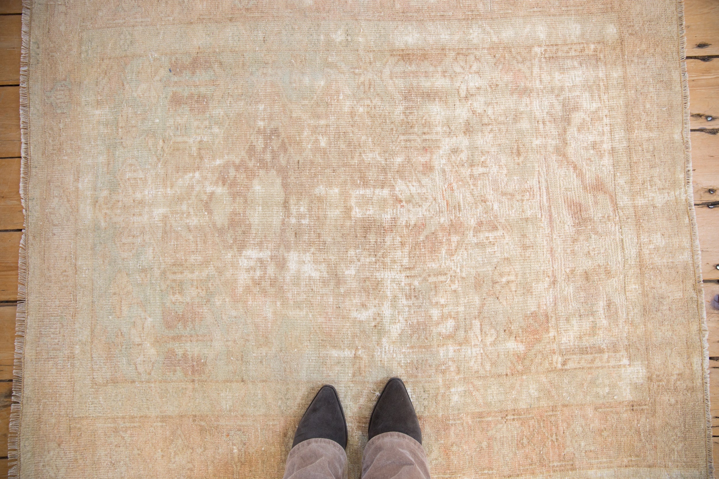 3.5x4 Vintage Distressed Oushak Square Rug // ONH Item 10714 Image 1