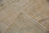 Hand-knotted foundation and side cord detail of a vintage Turkish Oushak carpet.