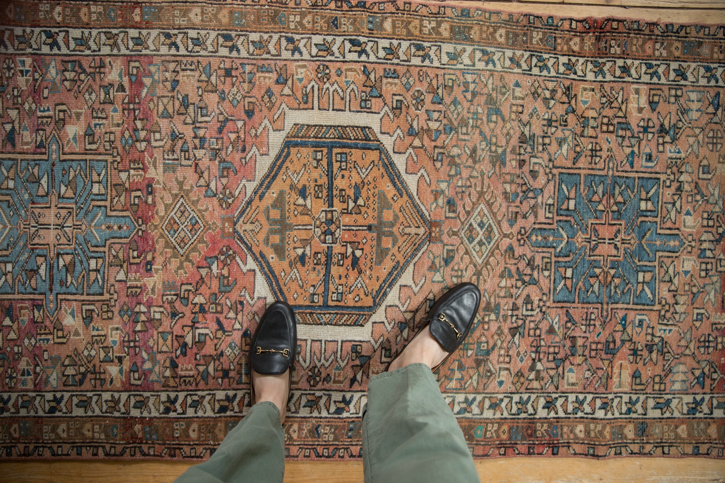 3.5x6.5 Vintage Distressed Karaja Rug // ONH Item 10718 Image 1