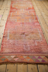 Distressed vintage Kurd rug pile, revealing even wear and warm red-orange tones.