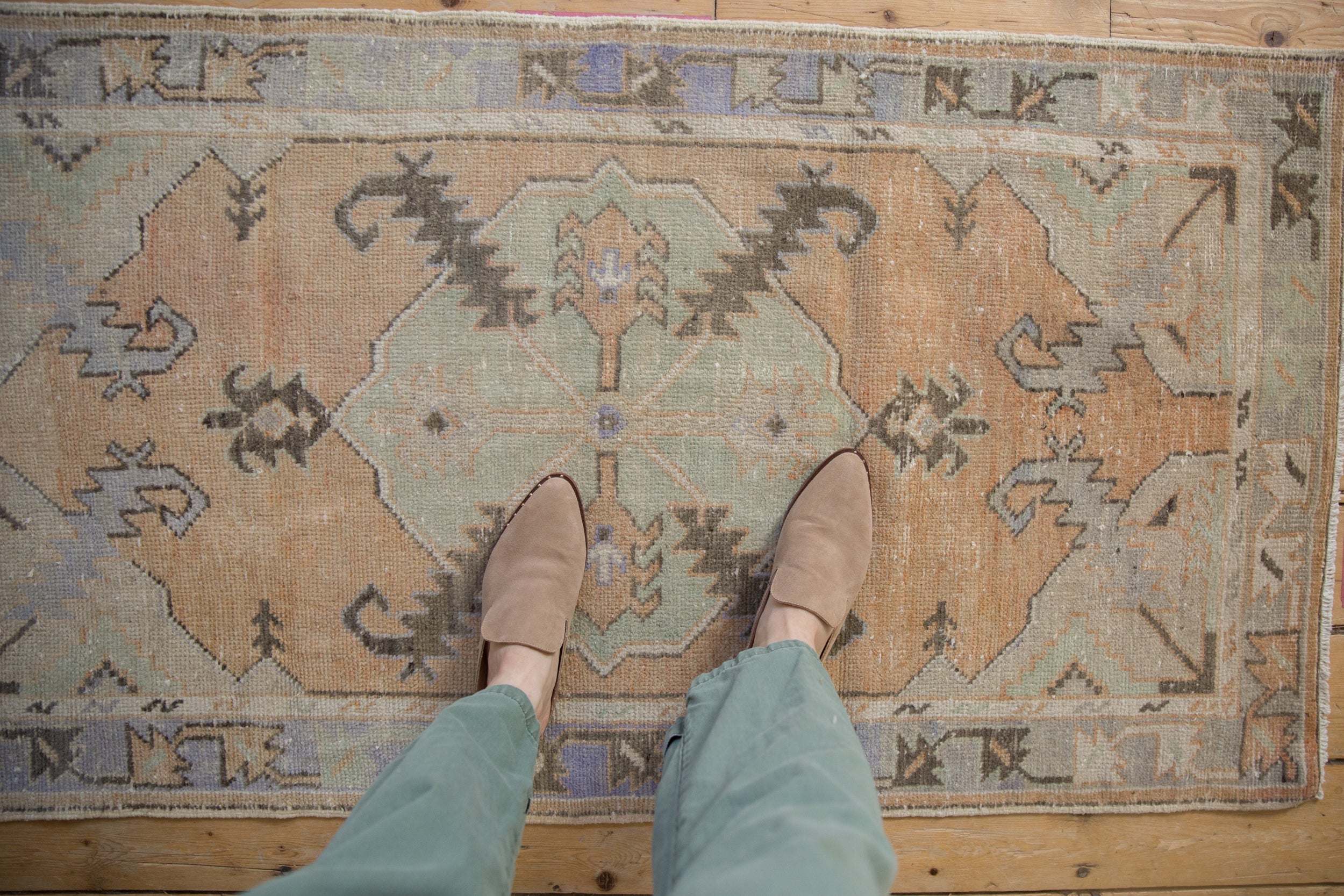 2.5x5 Vintage Distressed Oushak Rug Runner // ONH Item 10777 Image 1