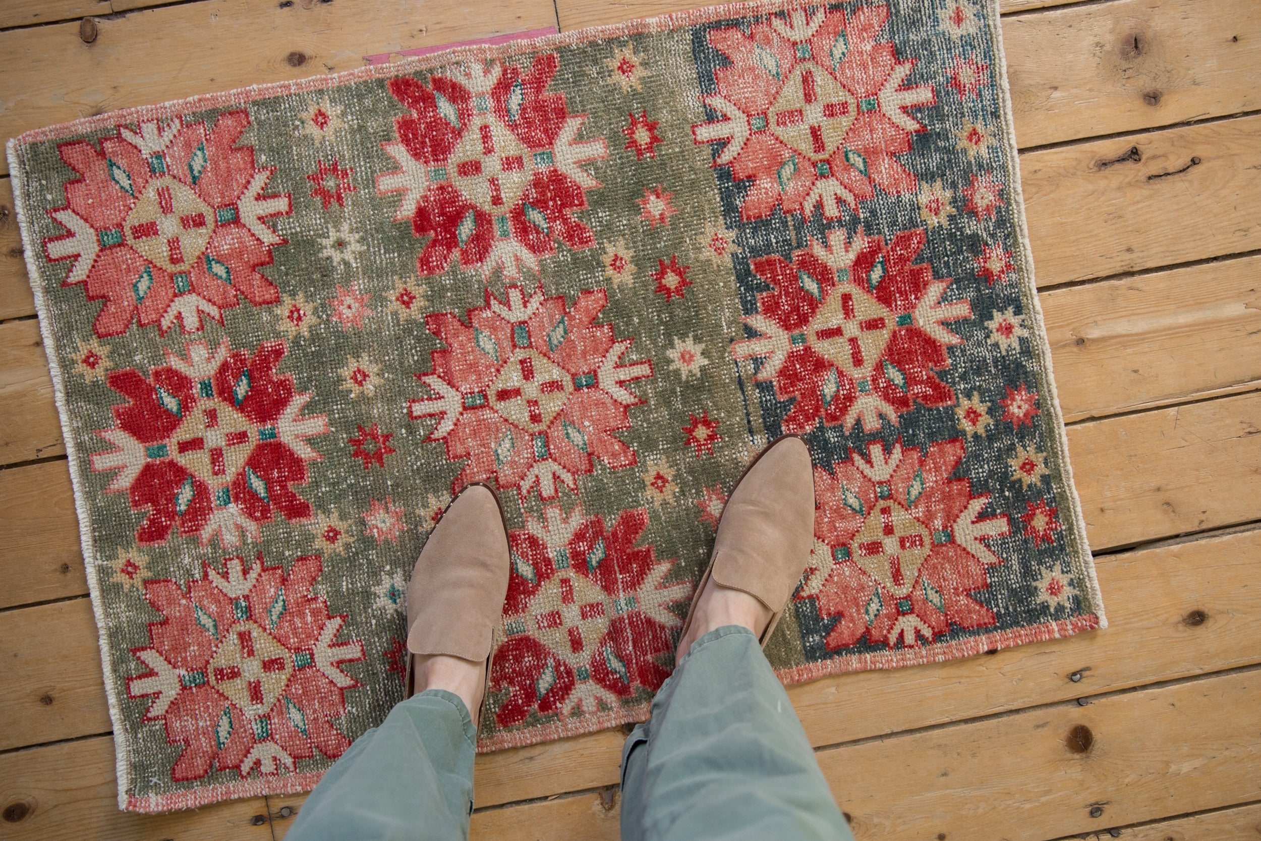 2x3 Vintage Distressed Oushak Rug Mat // ONH Item 10779 Image 1