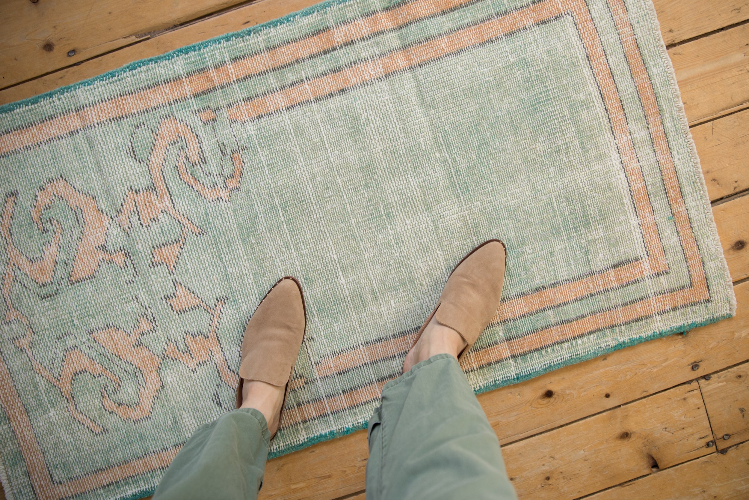 2.5x4.5 Vintage Distressed Oushak Rug // ONH Item 10784 Image 1