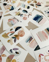 Snoogs & Wilde abstract watercolor prints, featuring varied designs and muted colors.