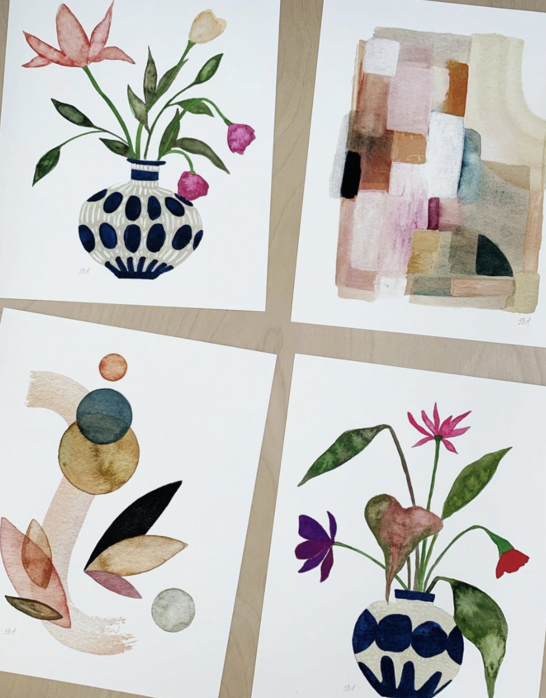 8x10 Snoogs & Wilde Art Blue Vase #1 Print // ONH Item 10814 Image 1