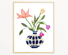 8x10 Snoogs & Wilde Art Blue Vase #2 Print // ONH Item 10815