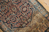 Vintage Farahan Sarouk rug with large scale Herati pattern, sapphire blue abrashes, and shrub end.
