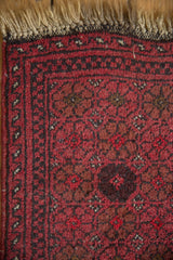 1.5x2 Vintage Sampler Afghan Square Rug Mat // ONH Item 10827 Image 2
