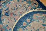 Vintage Art Deco rug's original light selvage and hand-knotted foundation detail.