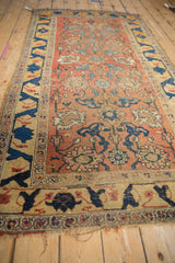 Rare saffron yellow border with cobalt blue meandering vines contrasting madder root floral arabesques.