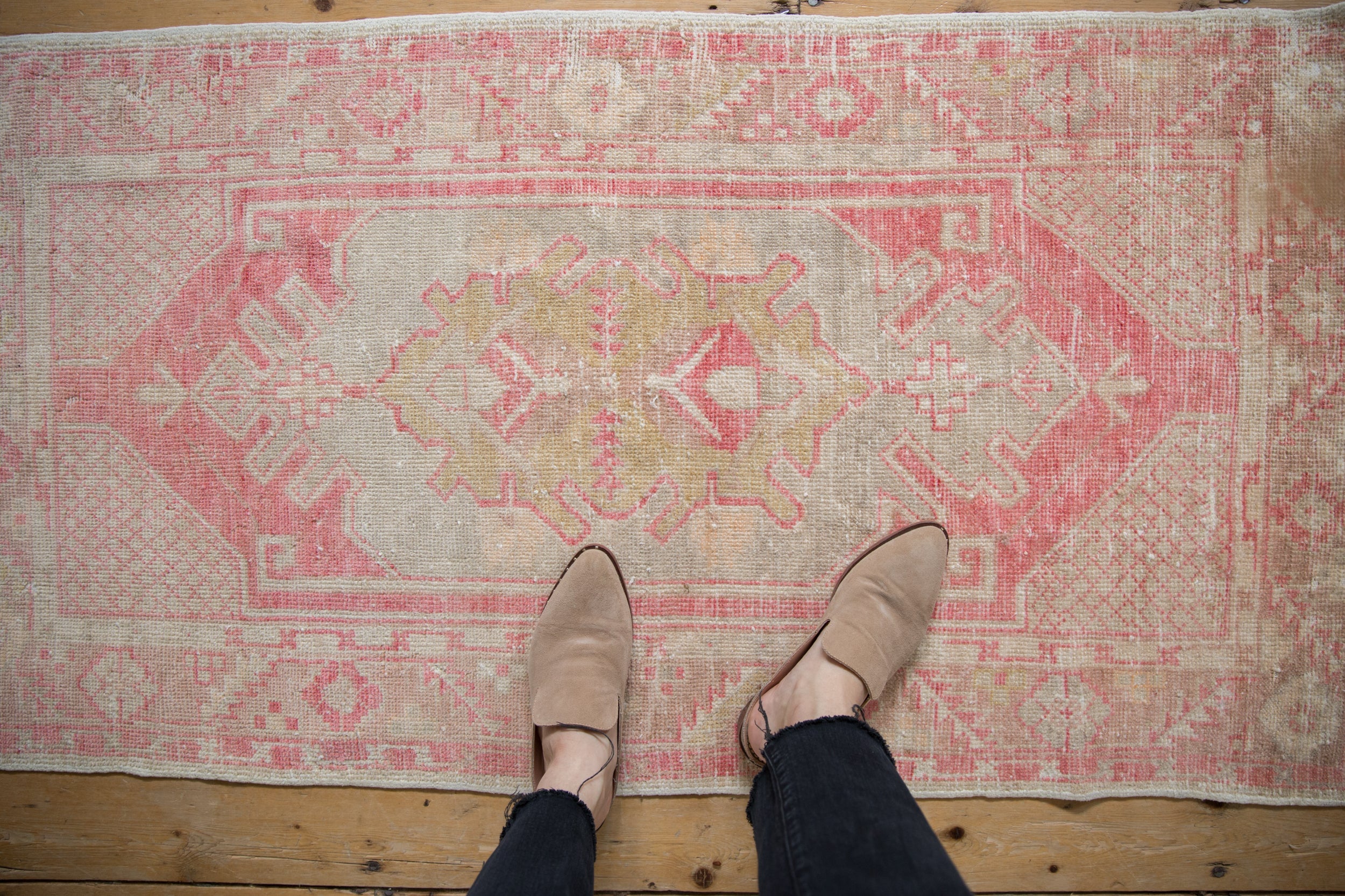 2.5x5 Vintage Distressed Oushak Rug Runner // ONH Item 10843 Image 1