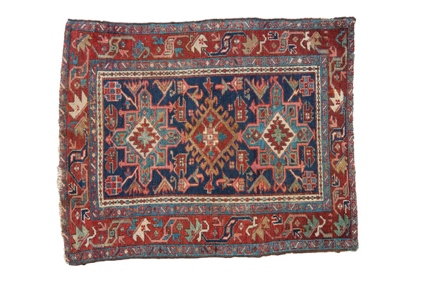 3.5x4.5 Vintage Karaja Square Rug // ONH Item 10846