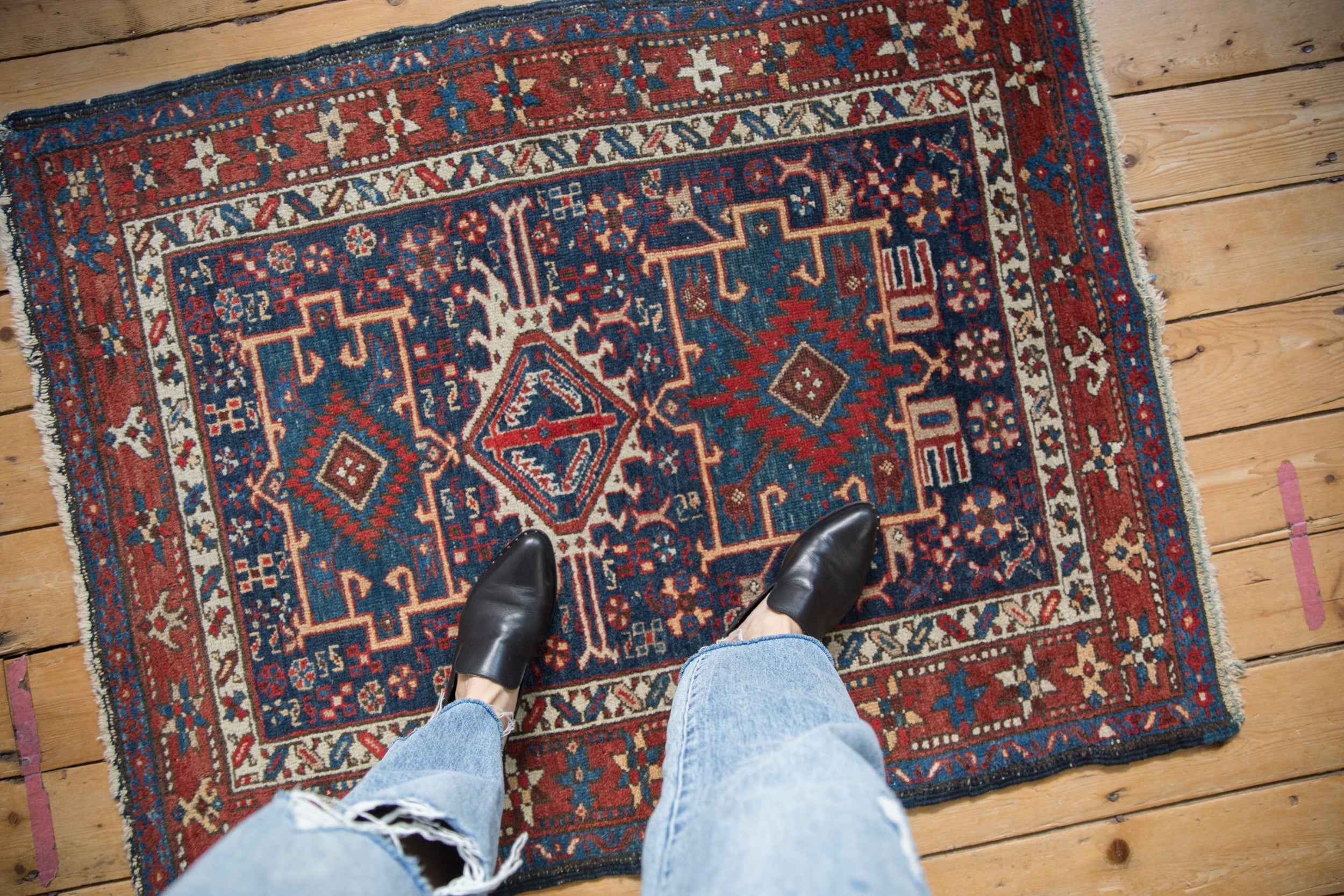 3.5x4.5 Vintage Karaja Square Rug // ONH Item 10878 Image 1