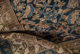 Soft folds of a vintage Hamadan runner showing the detailed Herati weave and low pile texture.