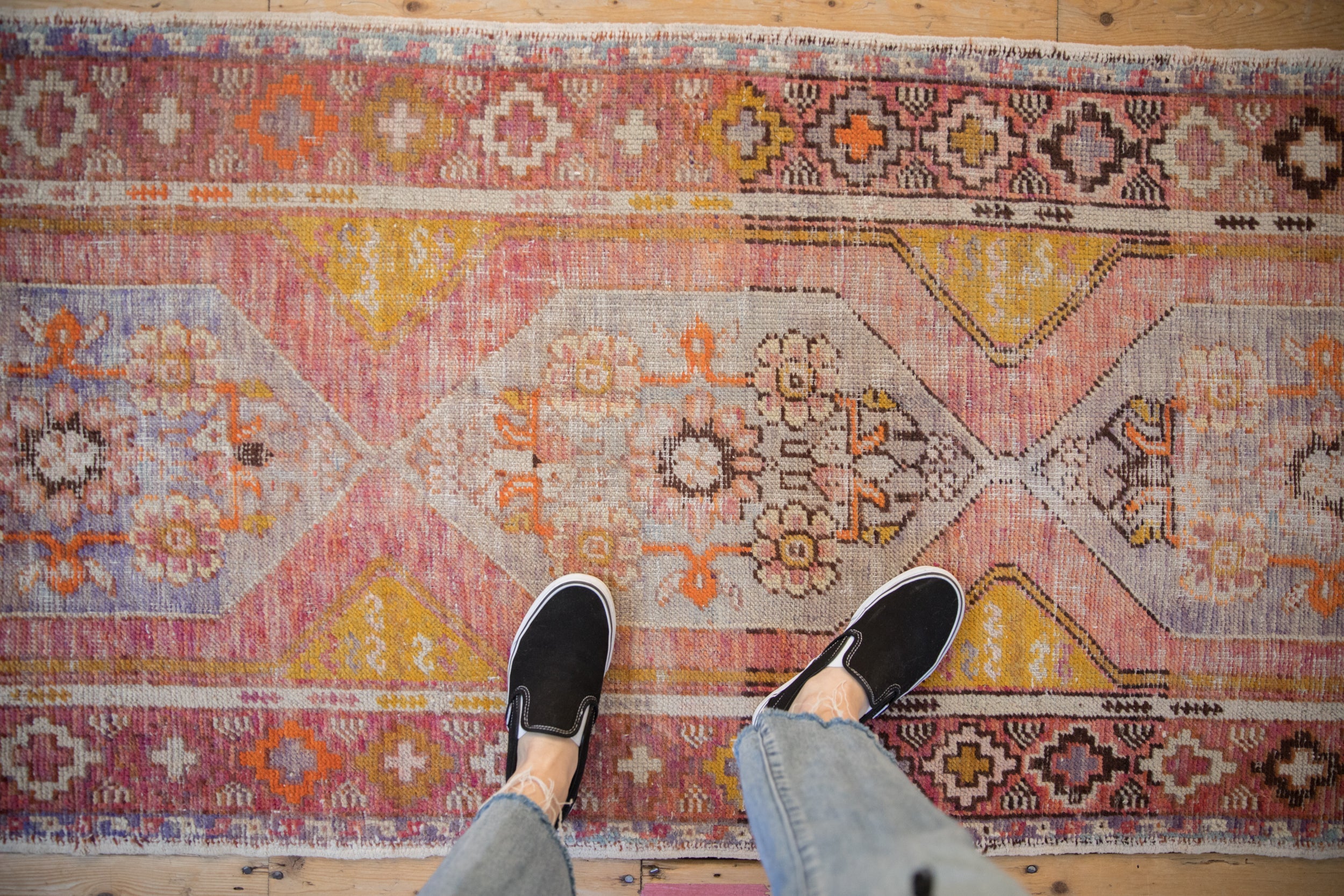 3x8.5 Vintage Distressed Oushak Rug Runner // ONH Item 10894 Image 1