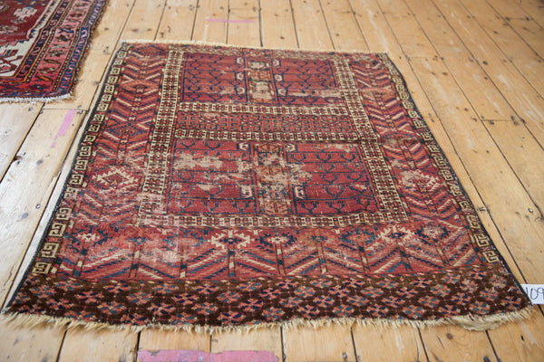 3.5x4 Antique Turkmen Square Rug // ONH Item 10919 Image 5