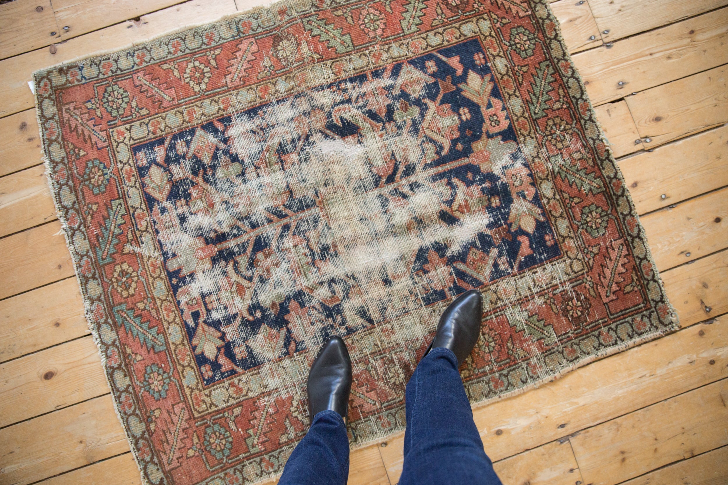 3.5x4 Vintage Karaja Square Rug // ONH Item 10923 Image 1