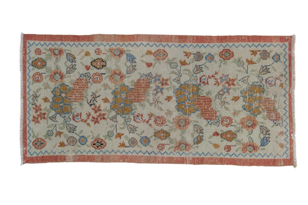 2.5x5 Vintage Distressed Oushak Rug Runner // ONH Item 10945